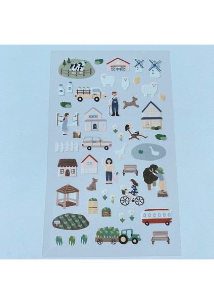 Lavanta Tarzı Yapışkan Sevimli Kawaii Köpekler Kediler Çiçekler Ev Yaşamı Çiftlik Peel Off Sticker Günlük Defter Telefon Mac Dizüstü Bilgisayar Dekorasyonu (Yurt Dışından)