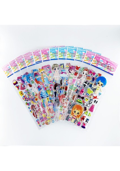 Stil 2 Stil Kızlar Için 3D Sticker Çocuklar Hediye Için Moda Sevimli Dıy Scrapbook Etiket 12 Sayfa Karikatür Giyinme Kız Başlığı (Yurt Dışından)