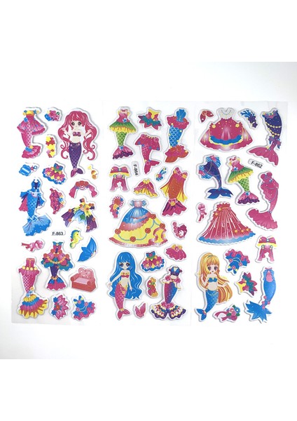 Stil 2 Stil Kızlar Için 3D Sticker Çocuklar Hediye Için Moda Sevimli Dıy Scrapbook Etiket 12 Sayfa Karikatür Giyinme Kız Başlığı (Yurt Dışından)