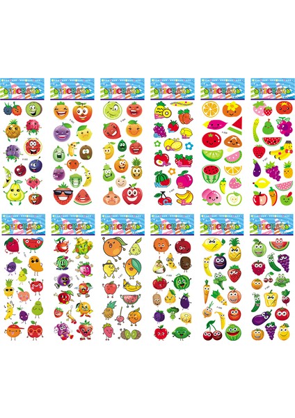 Stil 2 Stil 12 Sayfa Paket Çocuk Sticker 3D Kabarık Çeşitli Çizgi Film Hayvan Meyve Çeşitli Scrapbooking Sticker Kız Erkek Doğum Günü Hediyesi (Yurt Dışından)