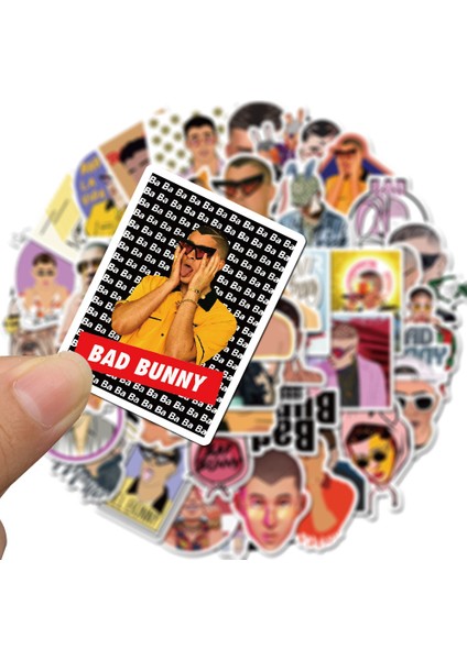 Sıcak Porto Rikolu Şarkıcı Bad Bunny Stickerları Pvc Için Kırtasiye Etiketi Motosiklet Kaykay Dizüstü Bilgisayar Gitar Bisiklet Cool Sticker (Yurt Dışından) modelleri