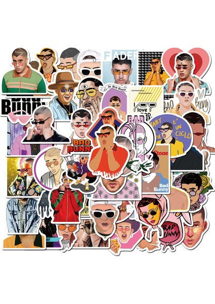 Sıcak Porto Rikolu Şarkıcı Bad Bunny Stickerları Pvc Için Kırtasiye Etiketi Motosiklet Kaykay Dizüstü Bilgisayar Gitar Bisiklet Cool Sticker (Yurt Dışından) fırsatları