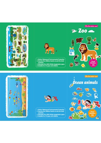 1 Takım Çocuk Karikatür Tarzı Çocuklar Sticker Kitap Kendin Yap Oyun Çizgi Hayvanat Bahçesi Deniz Hayvanları Sticker Defteri Öğrenme Eğitim Kız Erkek Çocuklar Hediye (Yurt Dışından) modelleri