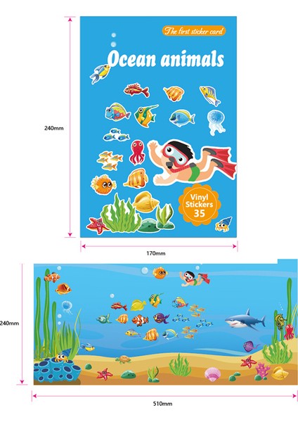 1 Takım Çocuk Karikatür Tarzı Çocuklar Sticker Kitap Kendin Yap Oyun Çizgi Hayvanat Bahçesi Deniz Hayvanları Sticker Defteri Öğrenme Eğitim Kız Erkek Çocuklar Hediye (Yurt Dışından) fırsatları