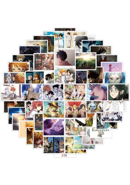 E-50 Adet Tarzı Pcs The Promised Neverland Sticker Anime Etiketler Buzdolabı Skateboard Laptop Bagaj Çıkartmalar Graffiti Oyuncak Için (Yurt Dışından)