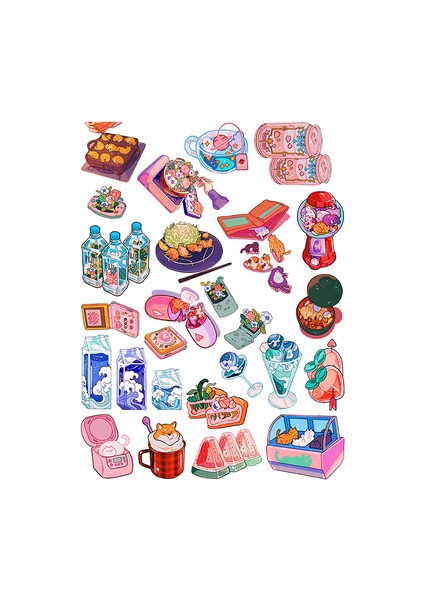 C 24 Adet Tarzı Anime Sevimli Çıkartmalar Dıy Albümü Çöp Defter Mutlu Planlayıcı Dekoratif Çıkartmalar (Yurt Dışından)