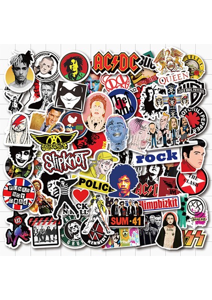 100 Adet Rock Tarzı Vanmaxx Rock Grup Yıldızları Müzik Cool Stickerlar Su Geçirmez Pvc Etiket Gitar Laptop Kask Bisiklet Bagaj Araba Stickerları (Yurt Dışından)