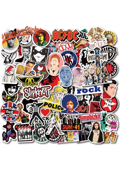 100 Adet Rock Tarzı Vanmaxx Rock Grup Yıldızları Müzik Cool Stickerlar Su Geçirmez Pvc Etiket Gitar Laptop Kask Bisiklet Bagaj Araba Stickerları (Yurt Dışından) fiyatları