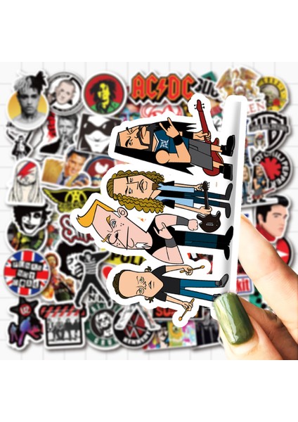 100 Adet Rock Tarzı Vanmaxx Rock Grup Yıldızları Müzik Cool Stickerlar Su Geçirmez Pvc Etiket Gitar Laptop Kask Bisiklet Bagaj Araba Stickerları (Yurt Dışından) indirimleri