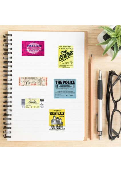 Retro Havayolu Biniş Kartı Bilet Müzik Rock Grup Damga Grafiti Stickerları - E-Ticaret Başlığı (Yurt Dışından)