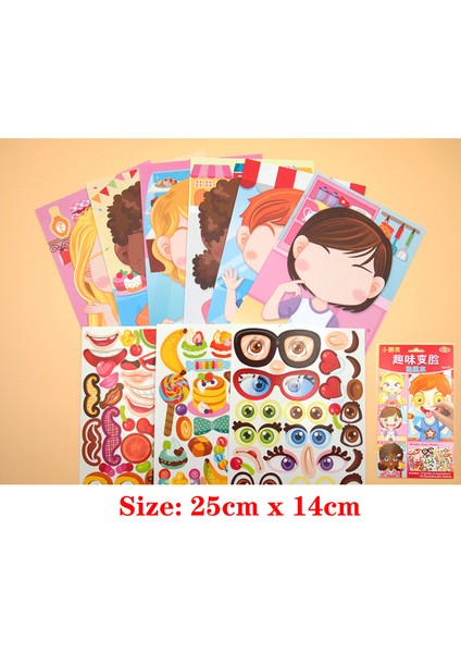 1 Takım Insanlar Tarzı Çocuklar Için Kendin Yap Sticker Bulmaca Oyunları Yüz Yapma Prenses Hayvan Dinozor Montaj Puzzle Çocuk Tanıma Eğitim Oyuncakları (Yurt Dışından)