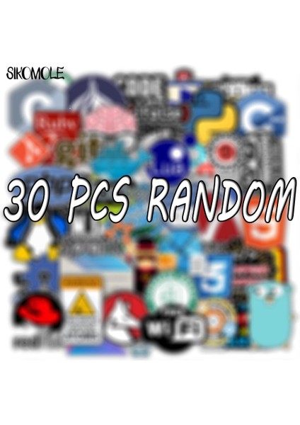 30 ADET-AZ062 Stili Pcs Çizgi Film Programlama Sticker Graffiti Laptop Buzdolabı Telefon Kaykay Bilgisayar Araba Etiket Paketi Dıy Çocuk Oyuncak F5 (Yurt Dışından)