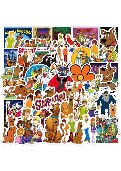 50 Adet Tarzı Scooby Doo Canavarlar Serbest Bırakıldı Çıkartmaları Su Geçirmez Valiz Defter Kaykay Pvc Sticker Buzdolabı Naklejki (Yurt Dışından)
