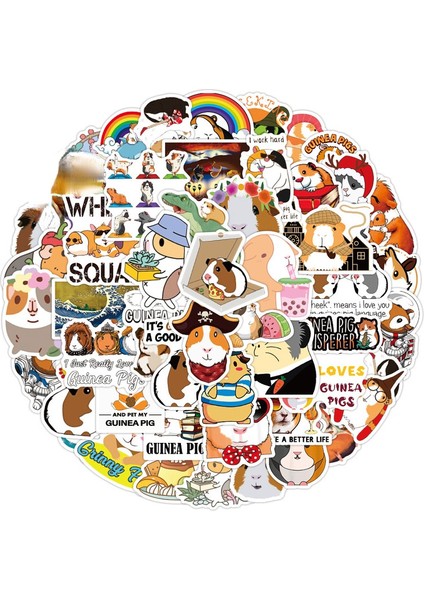 50 Adet-A Tarzı Çocuk Hediyesi Için Pcs Çizgi Anime Deniz Domuzları Sticker Dekorasyon Valiz Laptop Motosiklet Bilgisayar Su Bardağı Cep Telefonu Su Geçirmez Yapışkanlar (Yurt Dışından)