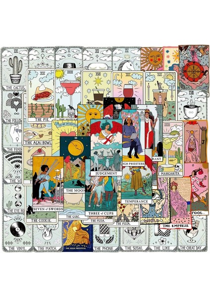 RASTGELE10 Adet Tarzı Lüks Bagaj Laptop Kaykay Doodle Sticker Koleksiyonu Tarot Kartı Fal Çıkartma Seti (Yurt Dışından)