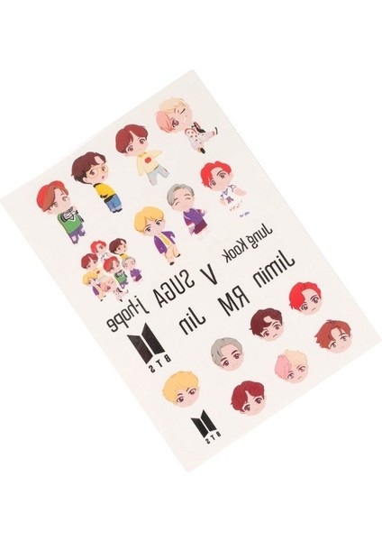 C Stili Bangtan Boy Sevimli Anime Karakter Kpop Yıldızları Stickerlar Idoller Filigran Mini Dövme Fotoğraflar Doğum Günü Hediye Oyuncakları (Yurt Dışından) modelleri