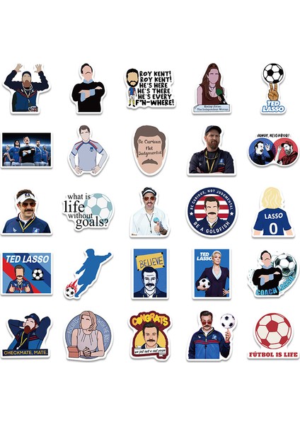 10 Adet Rastgele Zj Stili Pcsset Çizgi Dizi Ted Lasso Tv Şovu Karışık Grafiti Stickerları Bagaj Diy Kasa Kaykay Stickerlar Dizüstü Bilgisayar Kask Gitar (Yurt Dışından) indirimleri