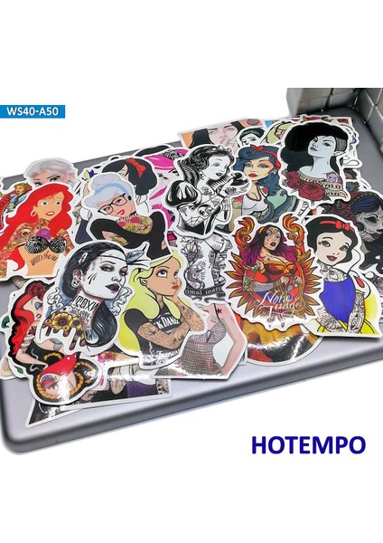 Şık Güzellik Dövme Prenses Cool Kız Sticker Telefon Laptop Gitar Kaykay Bisiklet Motosiklet Araba Su Geçirmez Etiketler (Yurt Dışından) modelleri