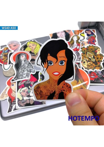 Şık Güzellik Dövme Prenses Cool Kız Sticker Telefon Laptop Gitar Kaykay Bisiklet Motosiklet Araba Su Geçirmez Etiketler (Yurt Dışından) fırsatları