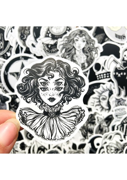 No.3 Tarzı Siyah Beyaz Gotik Tarzı H Gerilim Sticker'lar Cool Pegatina Için Dıy Laptop Kaykay Gitar Araba Çıkartmaları Etiket (Yurt Dışından)