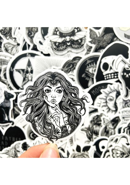 No.3 Tarzı Siyah Beyaz Gotik Tarzı H Gerilim Sticker'lar Cool Pegatina Için Dıy Laptop Kaykay Gitar Araba Çıkartmaları Etiket (Yurt Dışından)