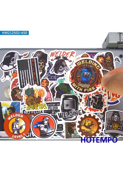 Kaynakçı Retro Işçi Kaynak Deseni Komik Mix Telefon Laptop Araba Sticker Paketi Için Gitar Kaykay Bisiklet Motosiklet Sticker (Yurt Dışından)