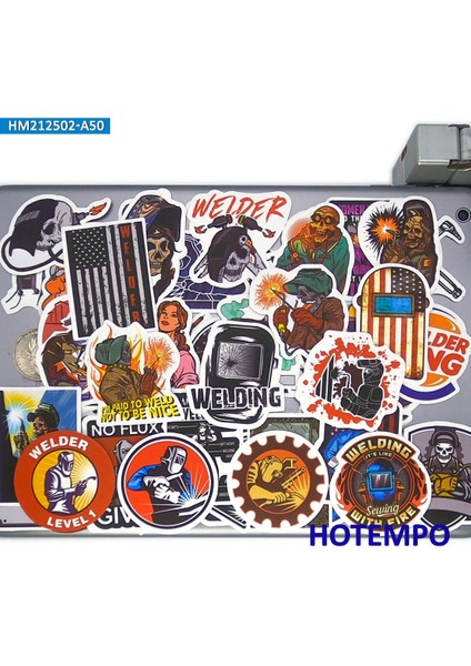 Kaynakçı Retro Işçi Kaynak Deseni Komik Mix Telefon Laptop Araba Sticker Paketi Için Gitar Kaykay Bisiklet Motosiklet Sticker (Yurt Dışından) modelleri