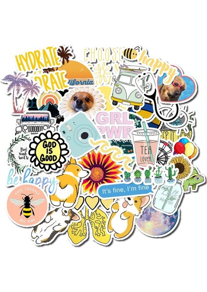 50 Vsco Stili Sıcak Moda Sevimli Sticker Paketi Vsco Kızı Için Laptop Gitar Bagaj Kaykay Araba Oyuncak Sticker Etiket (Yurt Dışından)