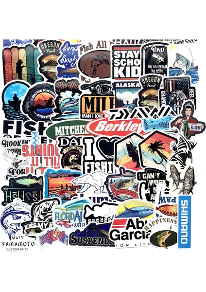 Seyahatçi Balıkçı Balık Tutma Açık Hava Stickerı Skateboard Gitar Motosiklet Kendin Yap Bagaj Valiz Oyuncak Dekorasyon Araç (Yurt Dışından)