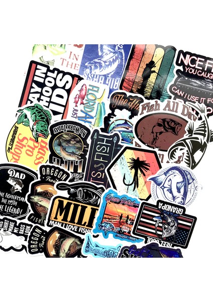 Seyahatçi Balıkçı Balık Tutma Açık Hava Stickerı Skateboard Gitar Motosiklet Kendin Yap Bagaj Valiz Oyuncak Dekorasyon Araç (Yurt Dışından)