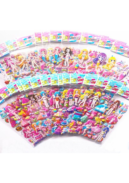 10 Sayfa Rastgele Stil Kızlar Çizgi Film Kıyafetleri Giydirme 3D Balon Moda Pvc Stickerlar Için Laptop Kitap Kawaii Oyuncaklar Doğum Günü Hediyeleri - 10 Sayfa (Yurt Dışından)