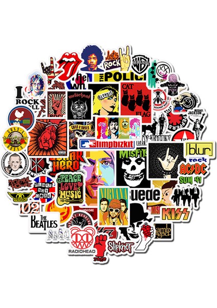 50 Adet Tarzı Hip Hop Rock & Roll Grup Karakter Graffiti Sticker Oyuncakları Kaykay Laptop Bisiklet Etiketleri F5 (Yurt Dışından)