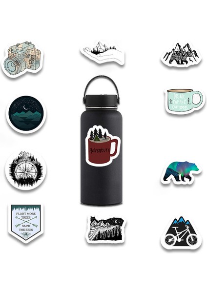 Kamp Seyahat Çıkartmaları Vahşi Doğa Macera Açık Hava Manzara Su Geçirmez Sticker Çıkartma Suitcase Laptop Motor Araba Için Dıy (Yurt Dışından) modelleri