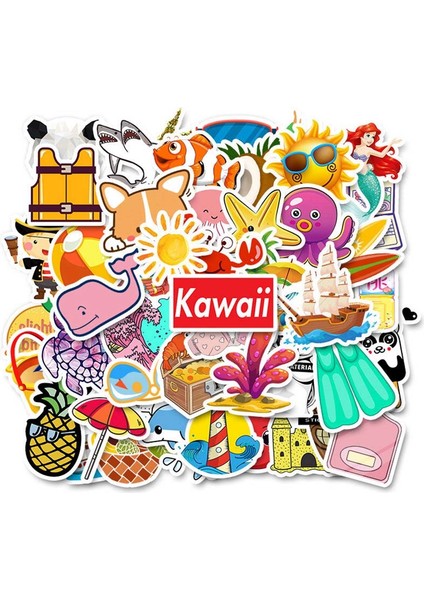 50 Adet Sahne Tarzı Yaz Sticker Paketi Pembe Kız Anime Sticker Çocuklar Için Laptop Buzdolabı Telefon Kaykay Valiz Sticker (Yurt Dışından) fırsatları