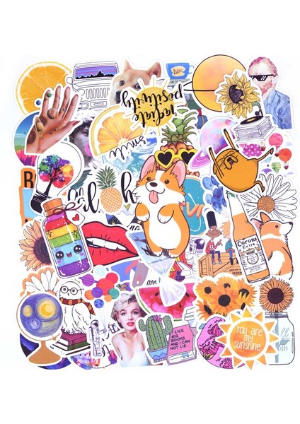 Yaz E Stili Yaz Sticker Paketi Pembe Kız Anime Sticker Çocuklar Için Laptop Buzdolabı Telefon Kaykay Valiz Sticker (Yurt Dışından)