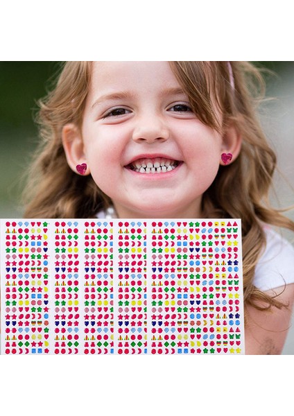5 Adet Tarzı Kız Çocukları Için 3D Taşlı Yapışkan Küpe Çıkartmaları Glitter Kristal Sticker Küpeler Pony Oyuncağı Hediye (Yurt Dışından) fiyatları