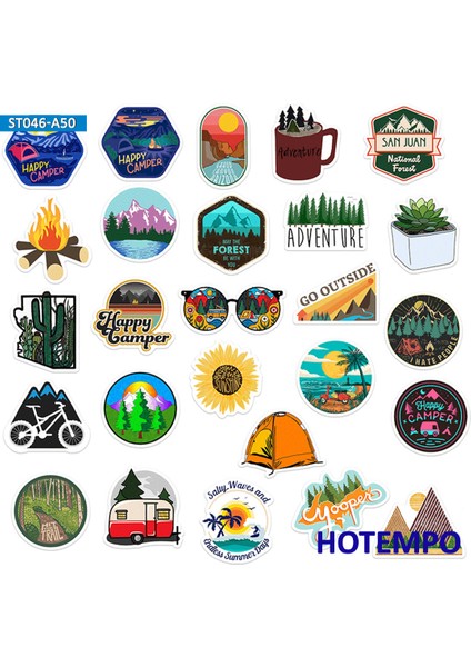 Telefon Laptop Bagaj Bisiklet Araba Çıkartma Paketi Için Seyahat Yürüyüş Açık Deniz Sörf Vahşi Macera Dış Mekan Kamp Çıkartmaları Pack (Yurt Dışından) fiyatları