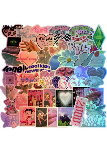 50 ADET-Y2K Tarzı Vintage Lazer Leopar Aşk Sticker Kendin Yap Laptop Seyahat Bagaj Gitar Kaykay Graffiti Etiketler Çıkartmalar F5 (Yurt Dışından) fiyatları