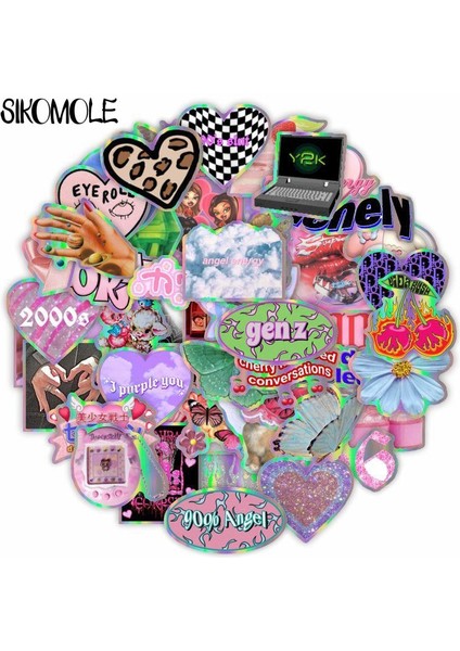 50 ADET-Y2K Tarzı Vintage Lazer Leopar Aşk Sticker Kendin Yap Laptop Seyahat Bagaj Gitar Kaykay Graffiti Etiketler Çıkartmalar F5 (Yurt Dışından) modelleri