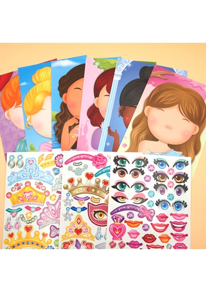 Fildişi Tarzı Çocuklar Için Yüz Sticker Kitap Seti Oyuncaklar Hediye Oyunları Eğlenceli (Yurt Dışından)