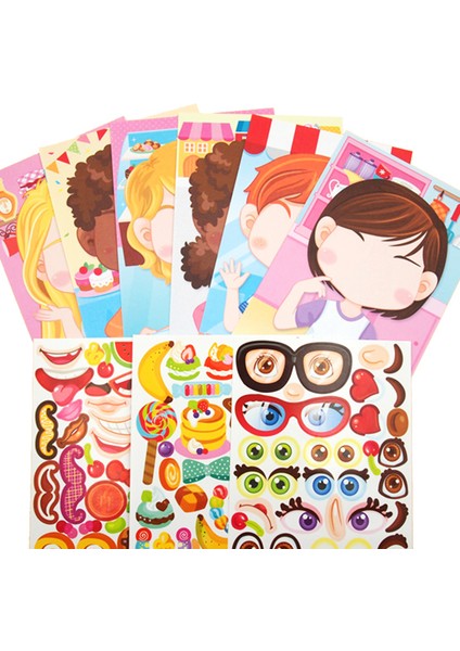 Fildişi Tarzı Çocuklar Için Yüz Sticker Kitap Seti Oyuncaklar Hediye Oyunları Eğlenceli (Yurt Dışından)