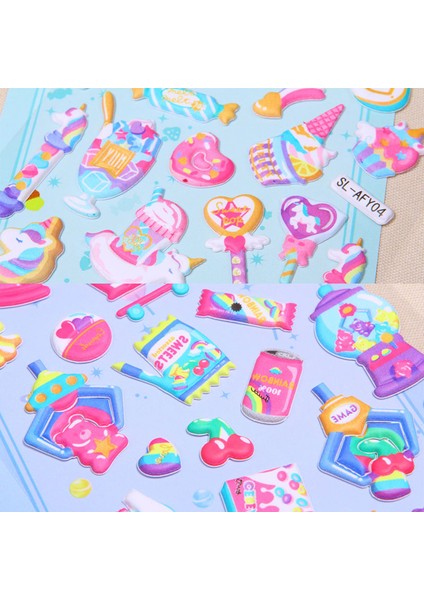 Bir Stil Sevimli Tatlı Şeker 3D Puf Oyuncak Sticker Scrapbooking Yapışkan Defter Sticker Kawaii Kırtasiye Sticker Çocuk Kız Oyuncak Hediye (Yurt Dışından)