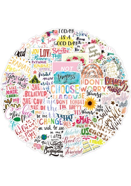 50 Adet Tarzı Motivasyon Dolu Hayat Sözleri Çıkartmaları Laptop Çalışma Odası Ofis Grafiti Etiketleri (Yurt Dışından)