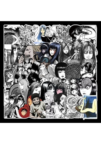 B-50PCS Tarzı Pcs H Çizgi Roman Sticker Siyah ve Beyaz Japon Anime Tomie Kaykay Tekrarlanabilir Bagaj Laptop Sticker (Yurt Dışından) modelleri