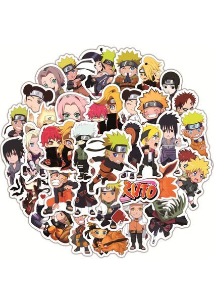 50 Adet E Tarzı Japon Anime Naruto Sticker Paketi Graffiti Valiz Laptop Araba Su Geçirmez Çıkartmalar Çocuk Oyuncak Hediye (Yurt Dışından)