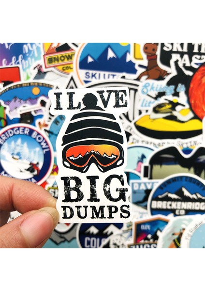 Açık Hava Macera Kış Kayak Manzara Sticker Seyahat Su Geçirmez Dıy Laptop Bavul Bisiklet Kask Araba Kaykay (Yurt Dışından) fiyatları