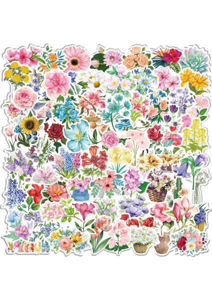 50 Adet Tarzı Pcs Çiçek Bitki Grafiti Laptop Gitar Motosiklet Bagaj Kaykay Bisiklet Su Geçirmez Sticker (Yurt Dışından)