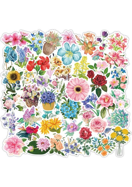 50 Adet Tarzı Pcs Çiçek Bitki Grafiti Laptop Gitar Motosiklet Bagaj Kaykay Bisiklet Su Geçirmez Sticker (Yurt Dışından) modelleri