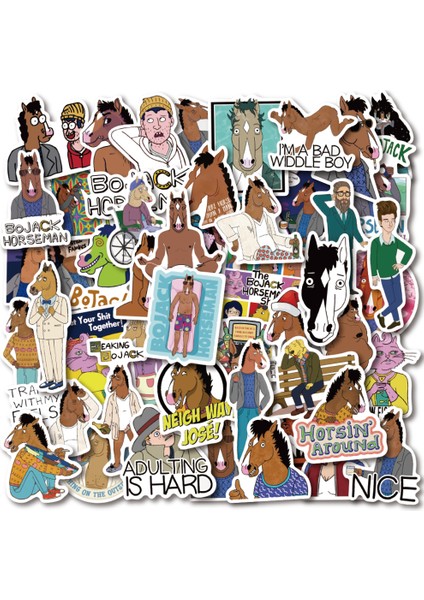 Bojack Süvari Tarzı Bojack Horseman Çizgi Film Stickerları Laptop Kask Bisiklet Bagaj Gitar Araba Stickerları Için Su Geçirmez Vinil Etiket (Yurt Dışından) fiyatları