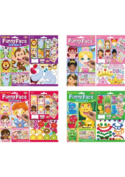 4 Adet Rastgele Stil Çocuklar Kendi Yapışkan Bulmaca Oyunları Yüz Yapma Prenses Hayvan Dinozor Montajı Puzzle Bebek Tanıma Eğitim Oyuncakları (Yurt Dışından)